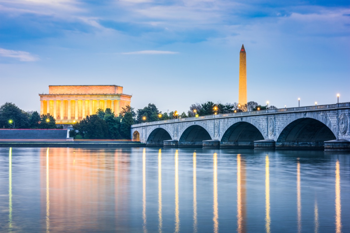 cityscape photo of Washington, DC at dusk