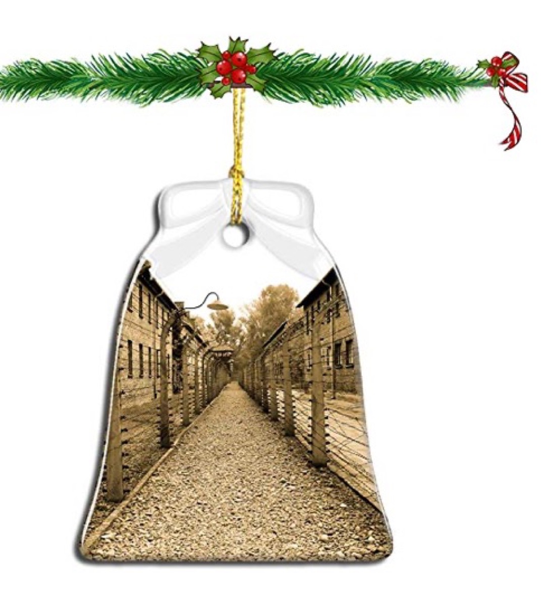 auschwitz christmas ornament