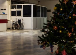 empty ER room in hospital on christmas