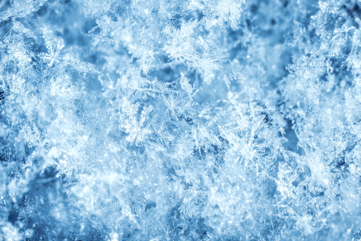 Closeup of snowflakes