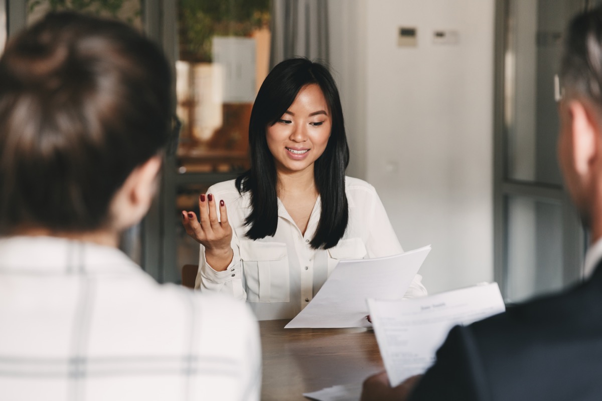 asian businesswoman talking in meeting