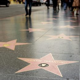 Stars on the Hollywood Walk of Fame including Quentin Tarantino
