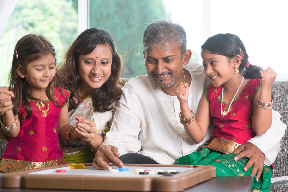 indian family playing board games