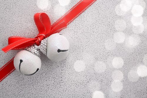 jingle bells with red ribbon