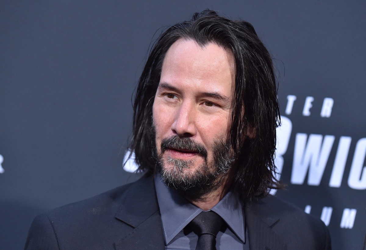 keanu reeves on the red carpet for john wick 