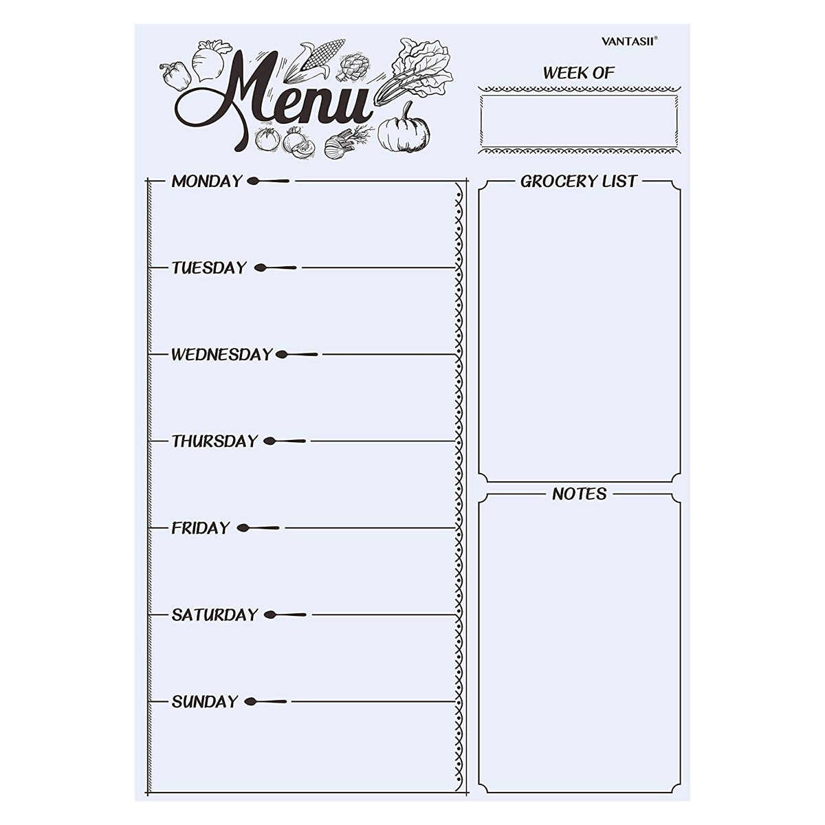 menu planning white board