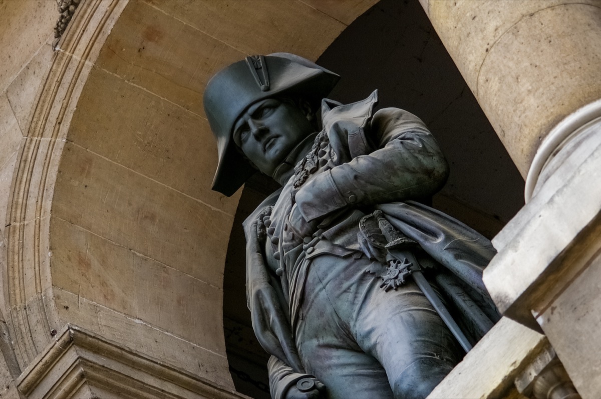 napoleon bonaparte statue in the corner