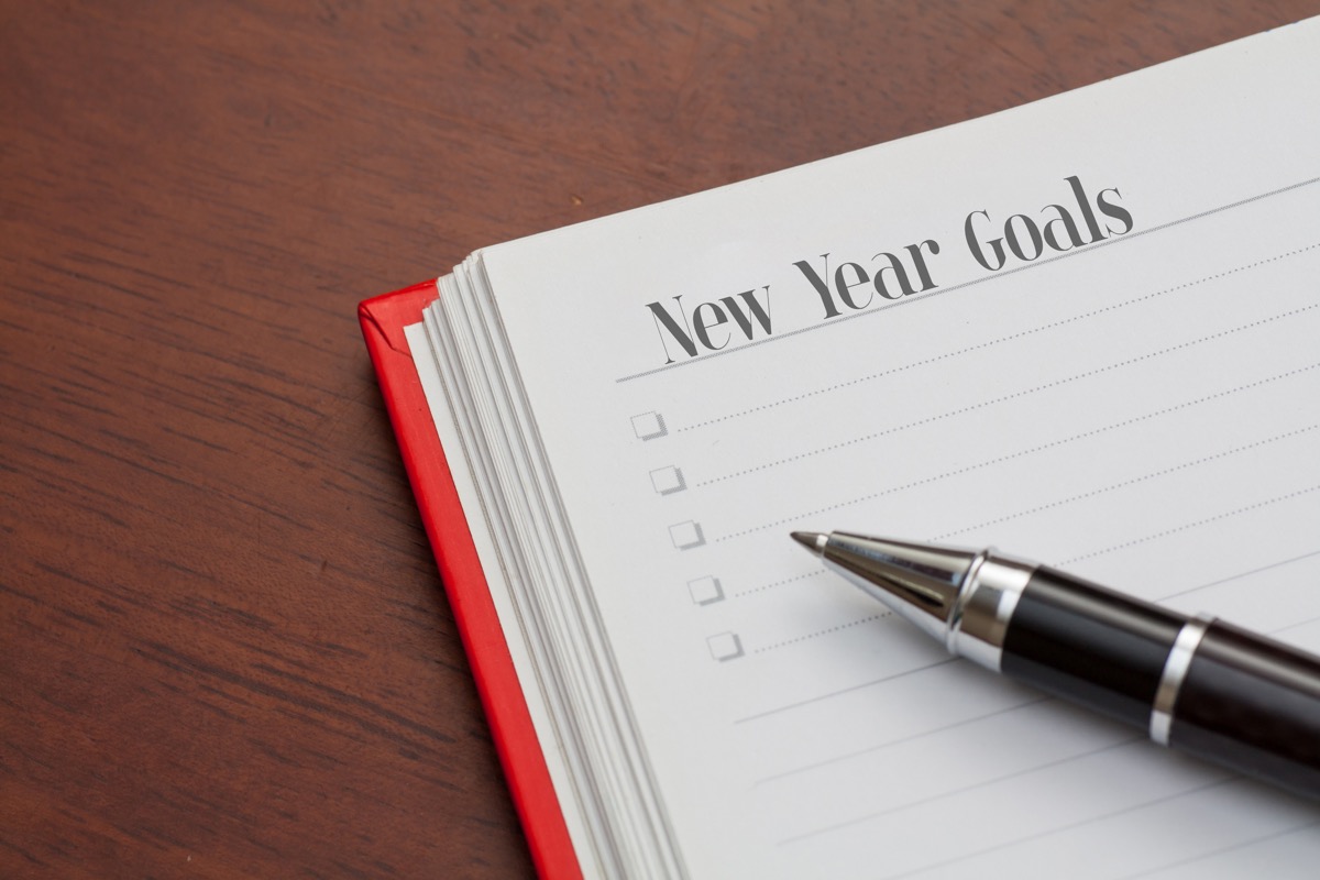 new year resolutions on notebook