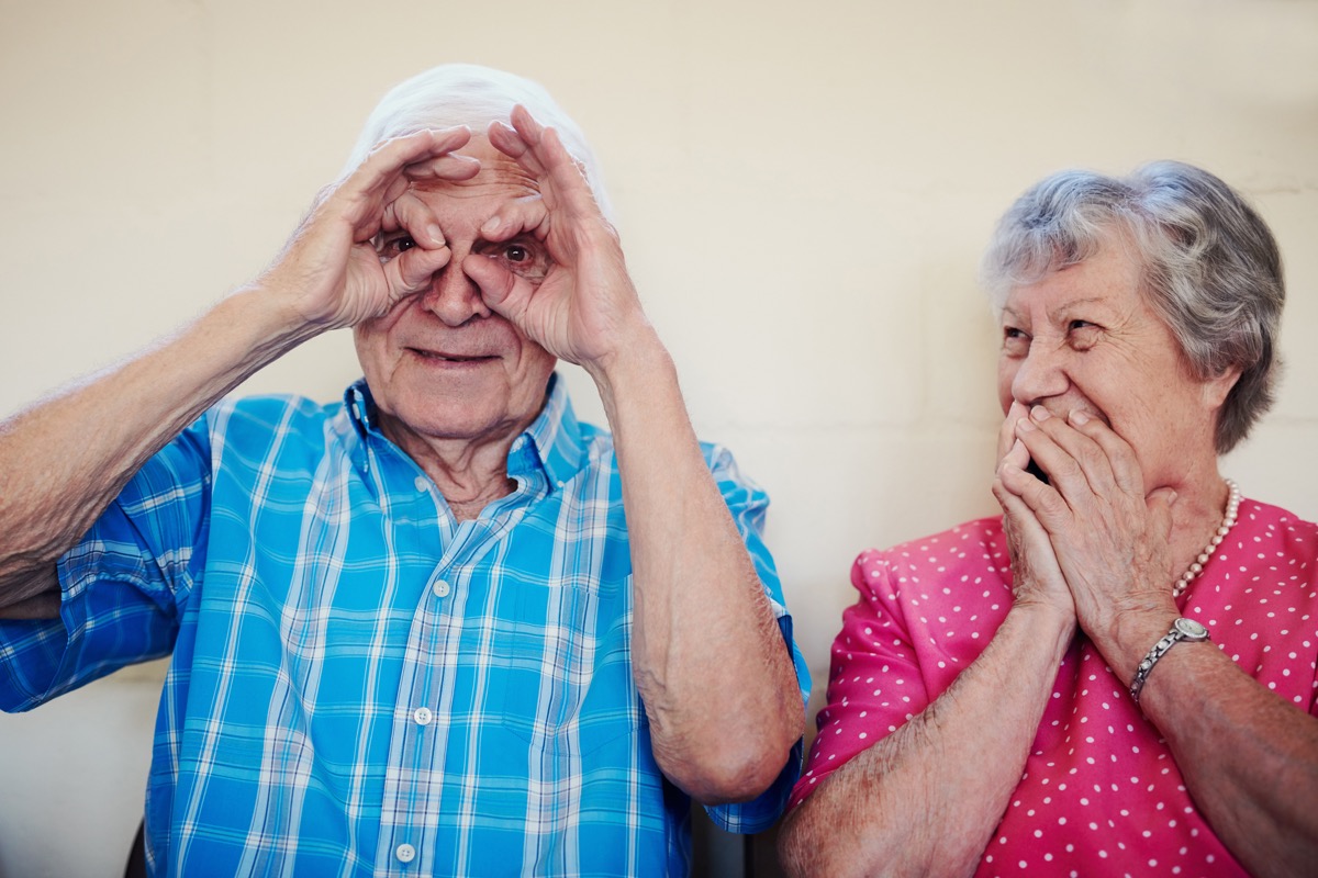 old couple acting silly