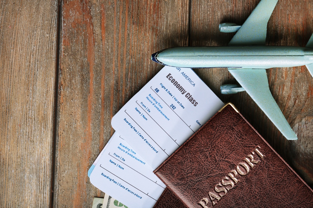 plane tickets in passport