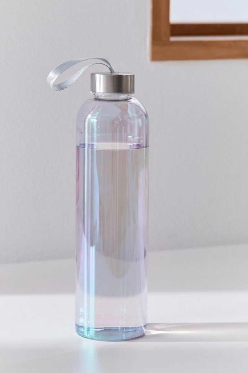 printed glass water bottle