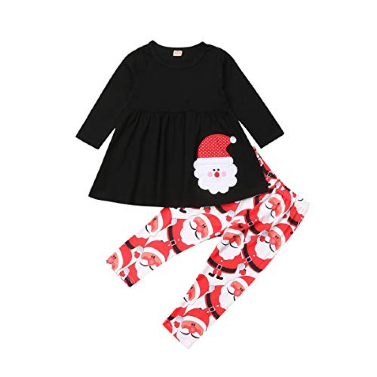 black top with santa and santa leggings