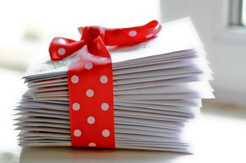 stack of christmas cards