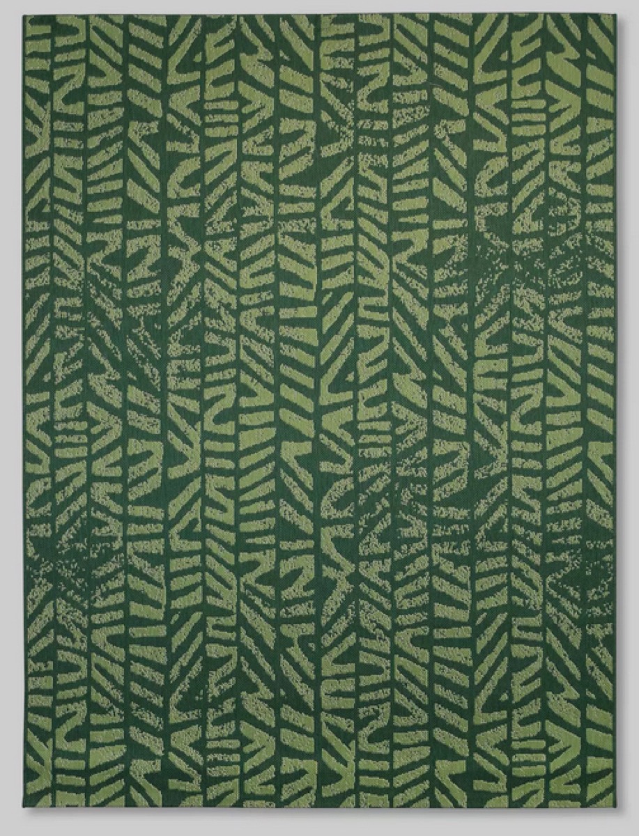 green outdoor rug