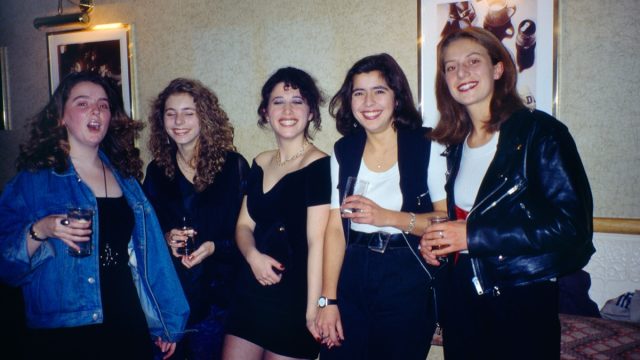 teenage girls at a party in the 1990s