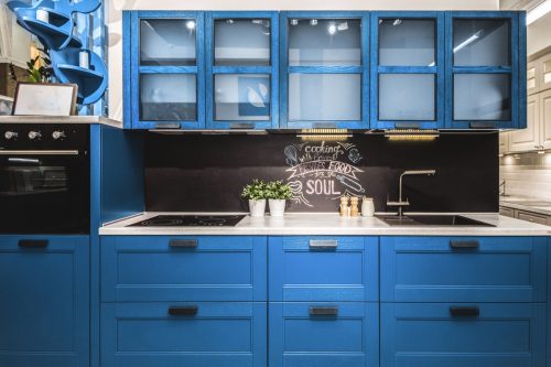 classic blue kitchen