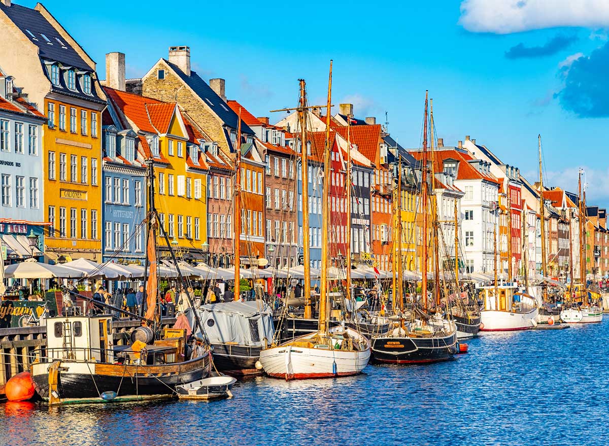 colorful buildings and boats in the harbor of Copenhagen