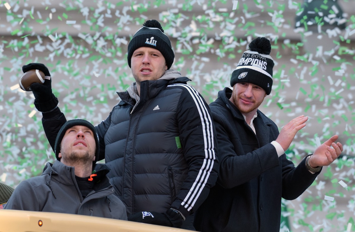 Nick Foles in the Eagles Super Bowl Parade