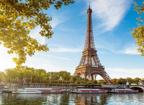 eiffel tower beside the river