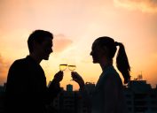 First date rooftop wine