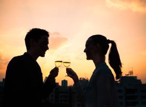 First date rooftop wine