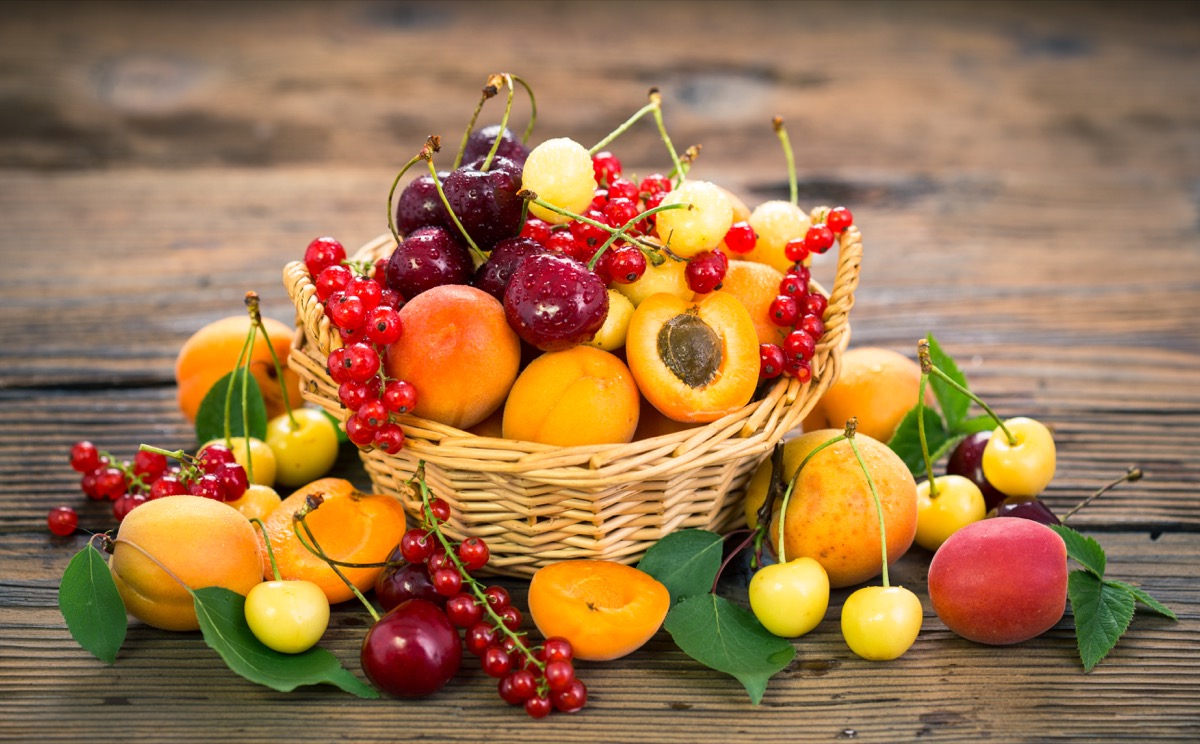fresh summer fruits in basket