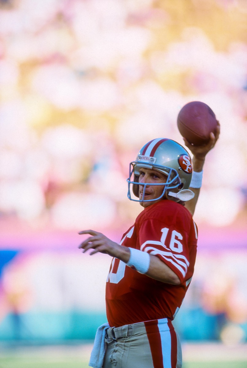 Joe Montana San Francisco 49ers quarterback at the 1989 Super Bowl