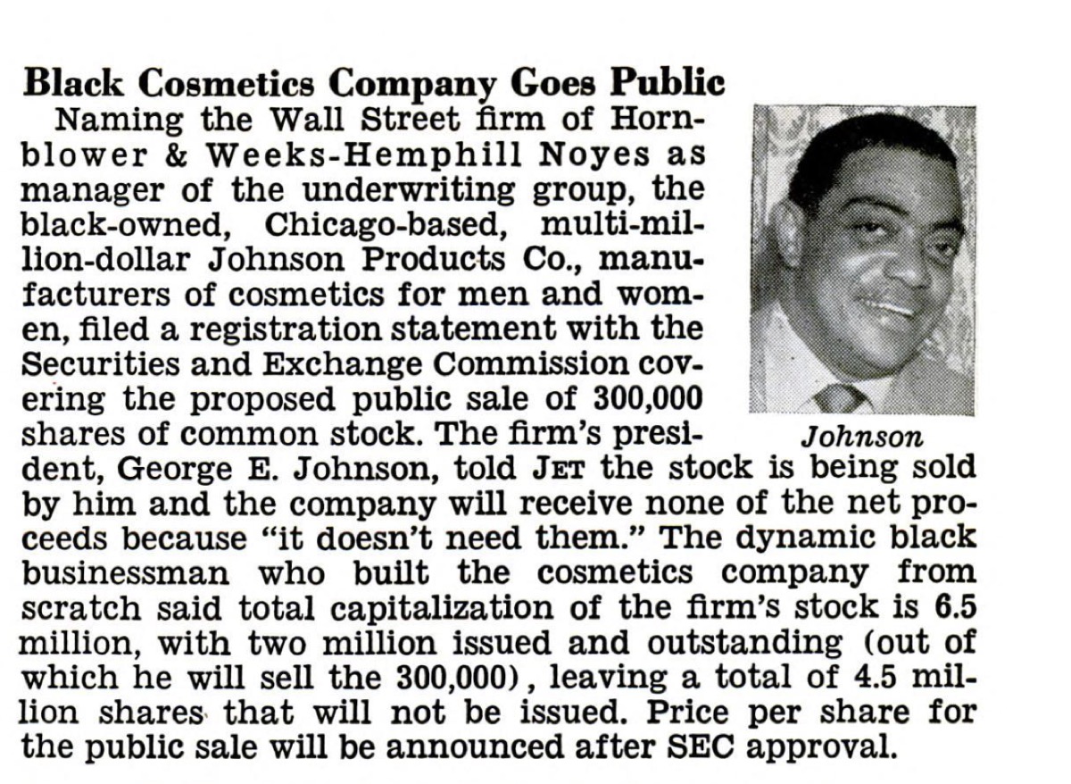 Johnson Products magazine clipping