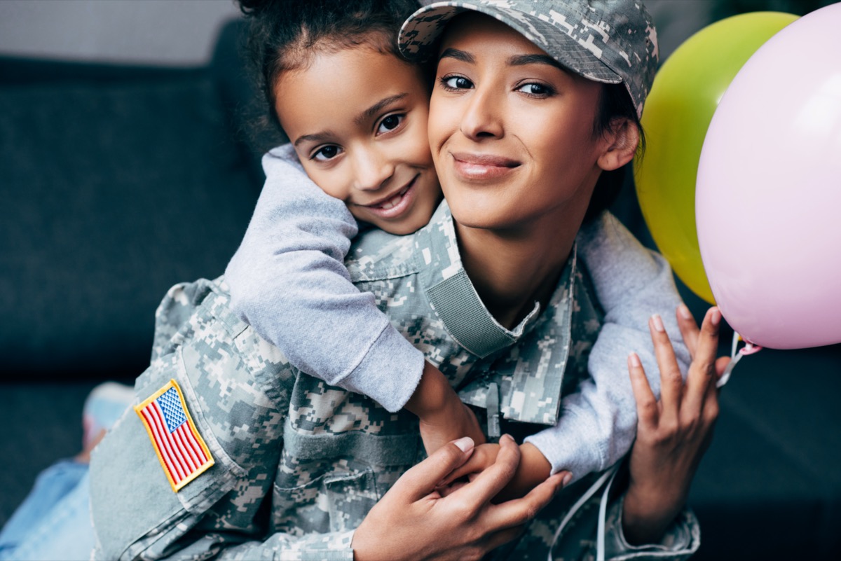 military mom and daughter