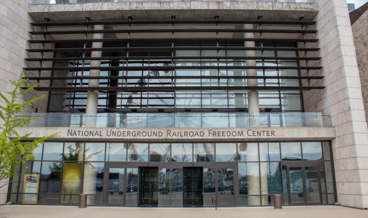 front entrance of the national underground railroad freedom center