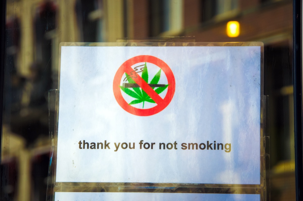 no smoking marijuana sign on paper