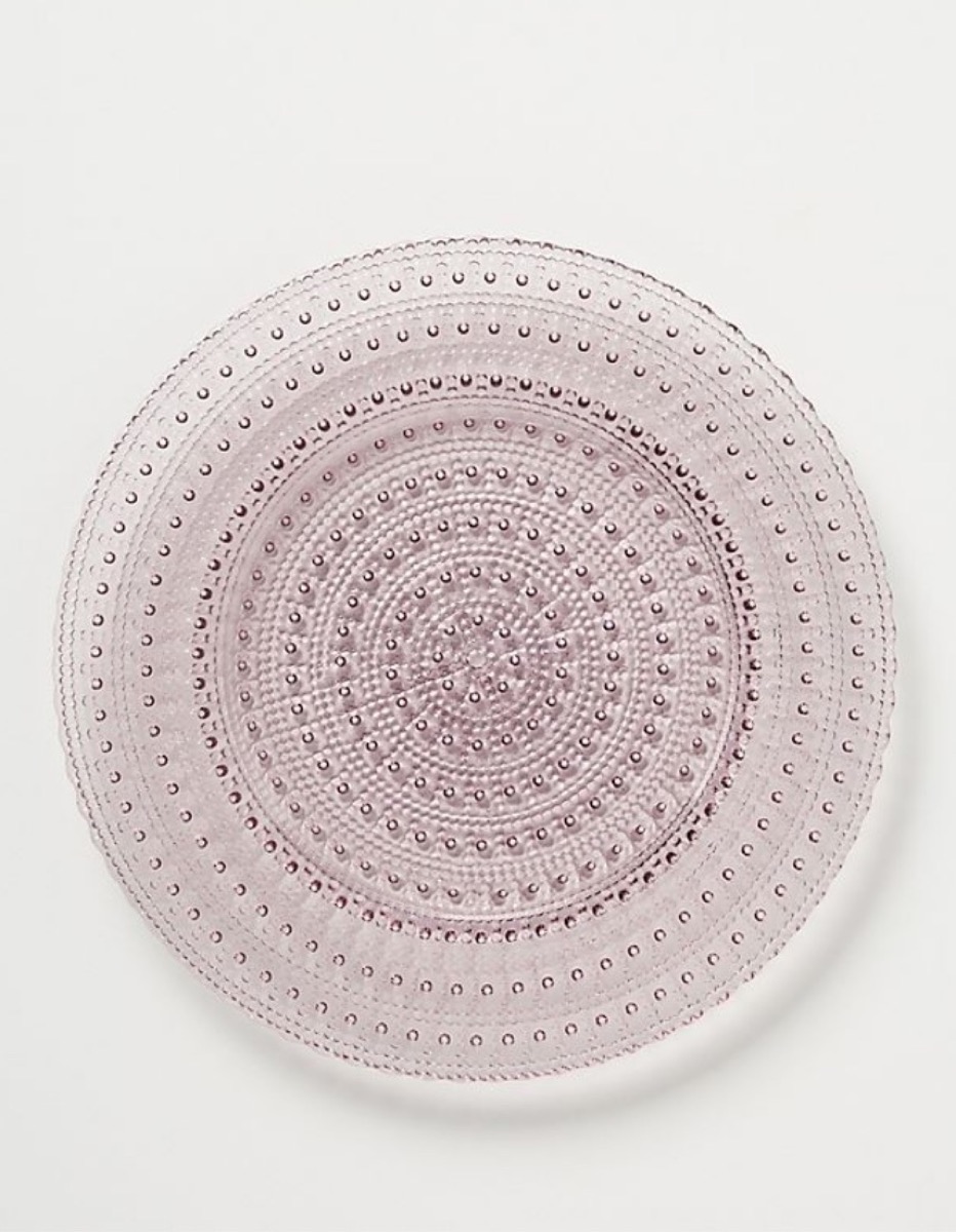 textured pink plate