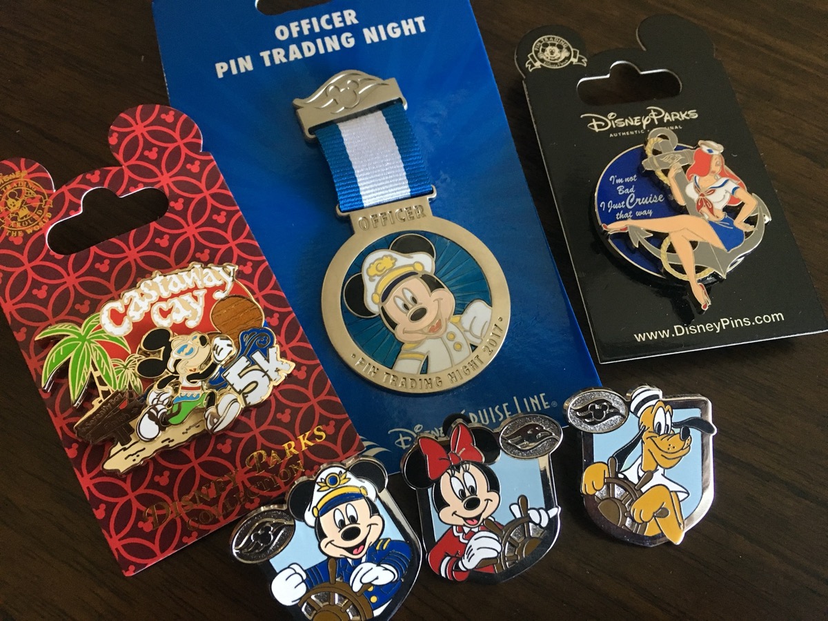 disney pins laid out