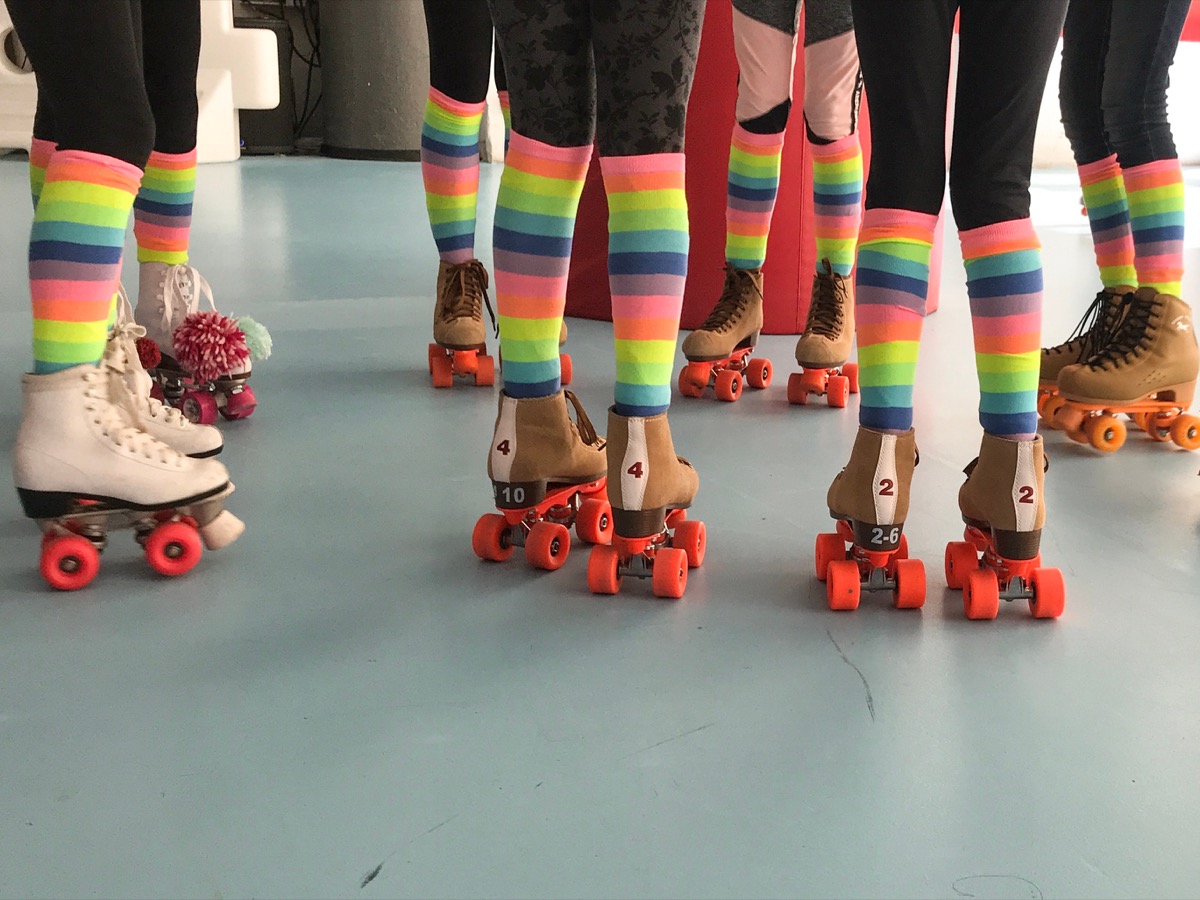 Roller skate party girls