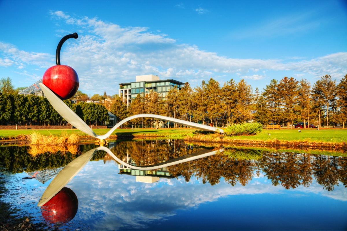 the spoonbridge and cherry at the minneapolis sculpture garden