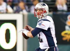 Tom Brady playing with the New England Patriots in 2012