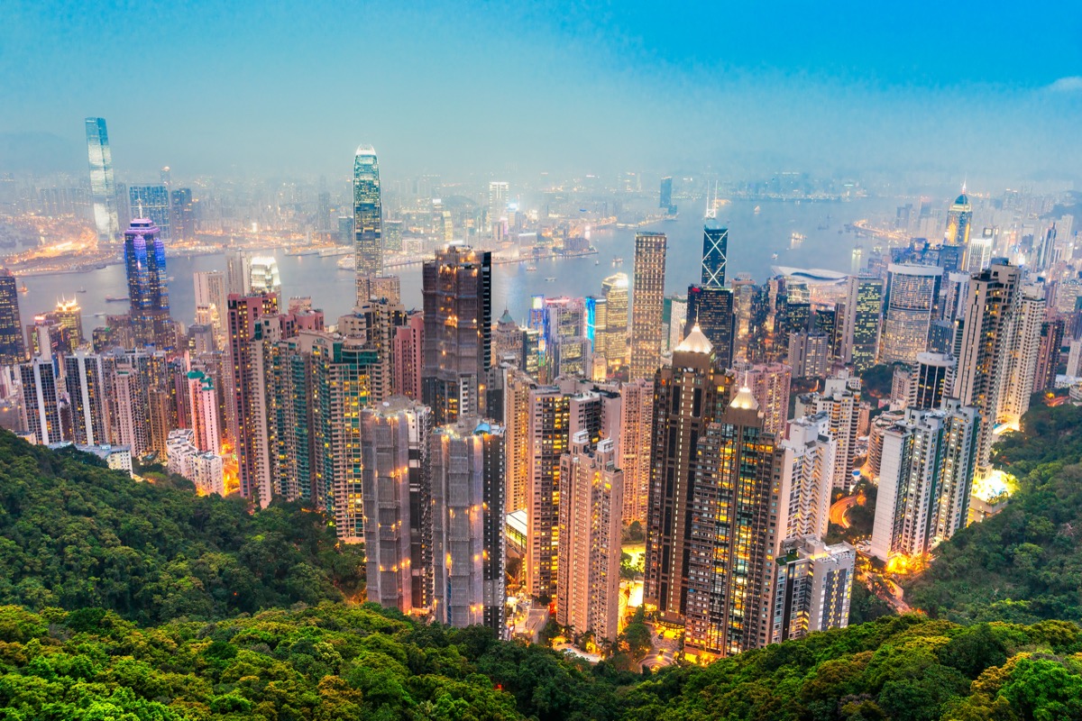 overview of hong kong from the victoria peak