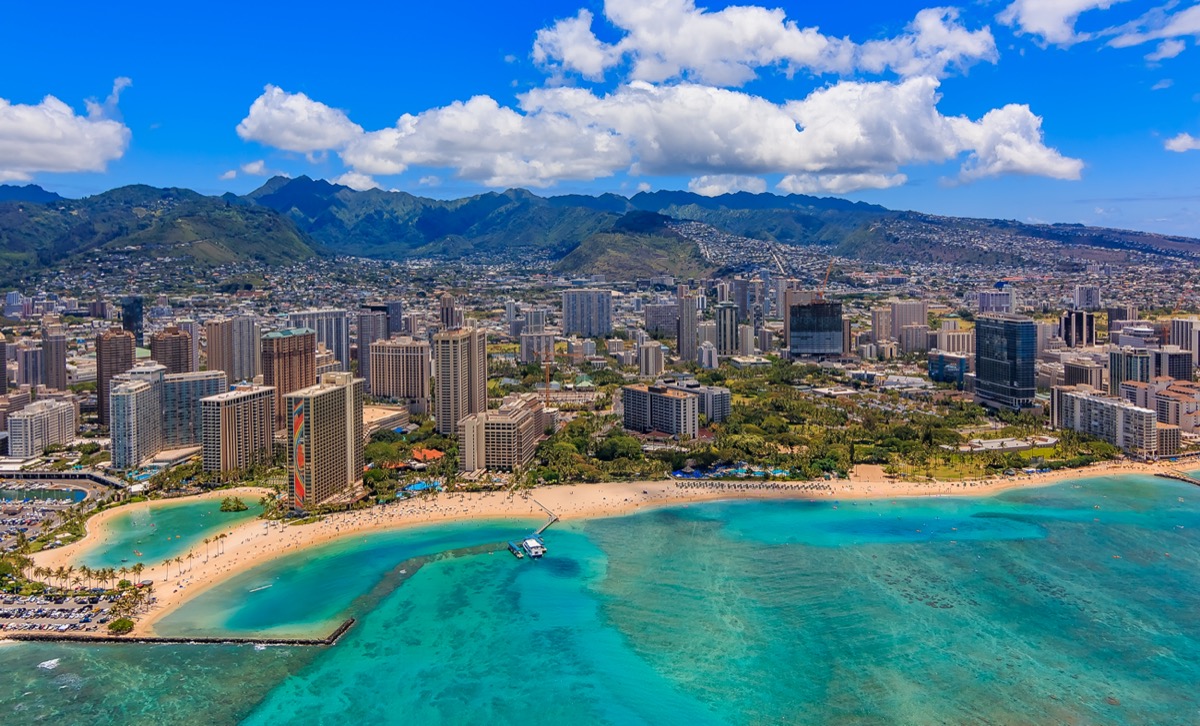 aerial view of waikiki beach honolulu hawaii