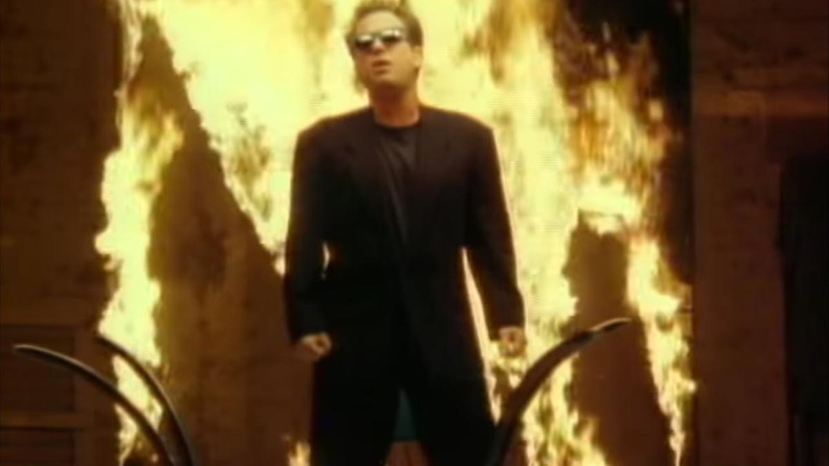 Billy Joel in the We Didn't start the fire music video