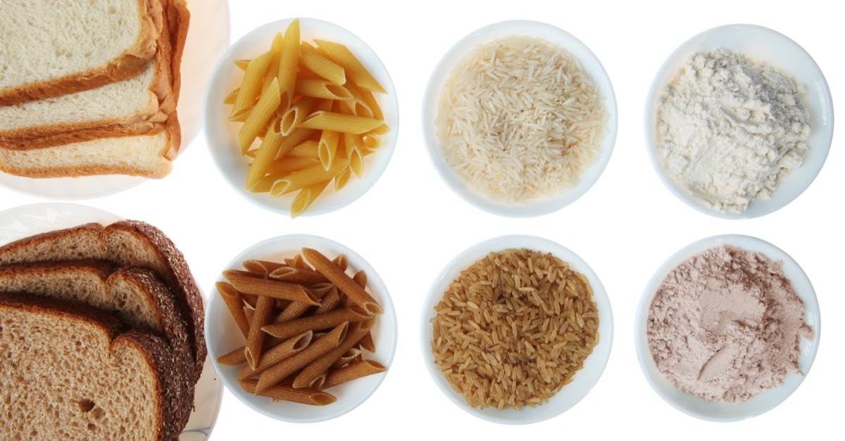 White carbs (bread, pasta, rice, flour) versus whole grains