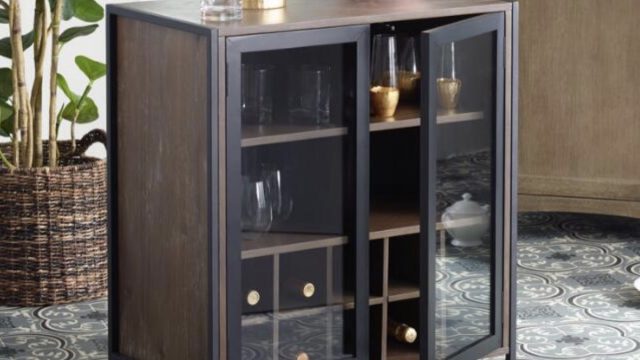 black and wood cabinet from World Market