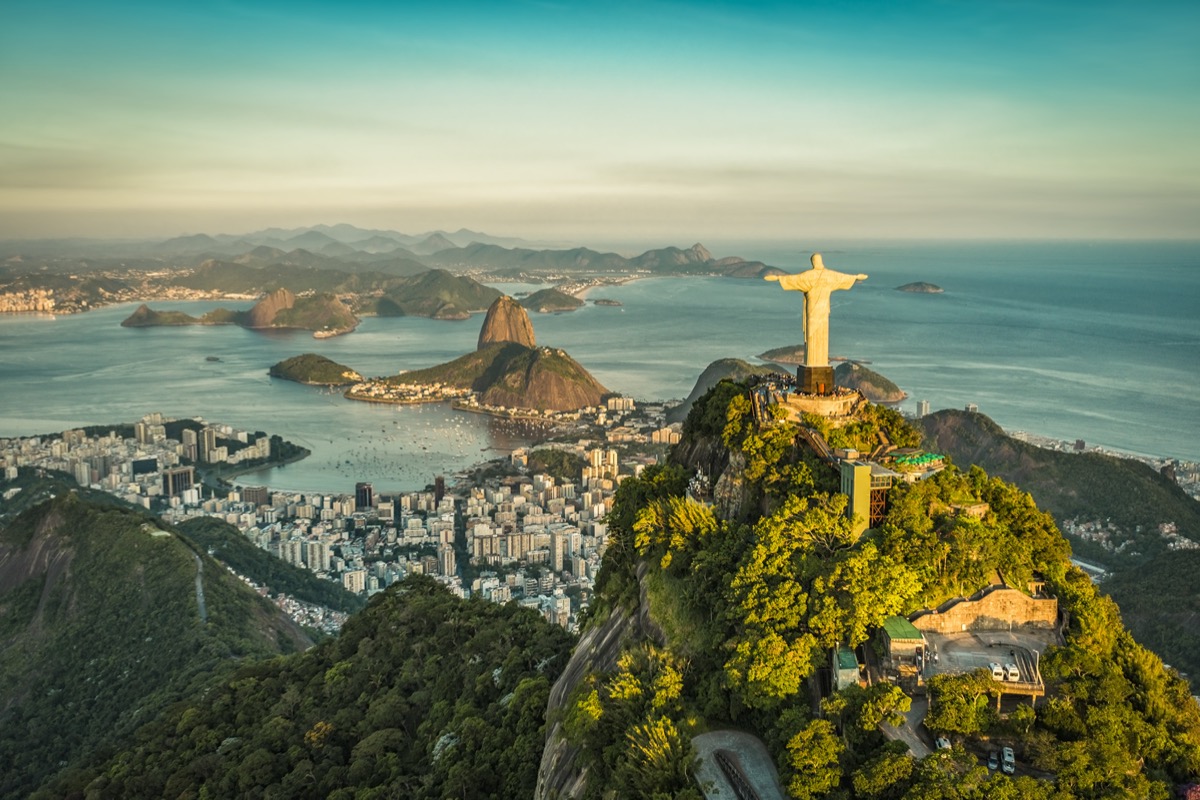 aerial view of christ the redeemer statue