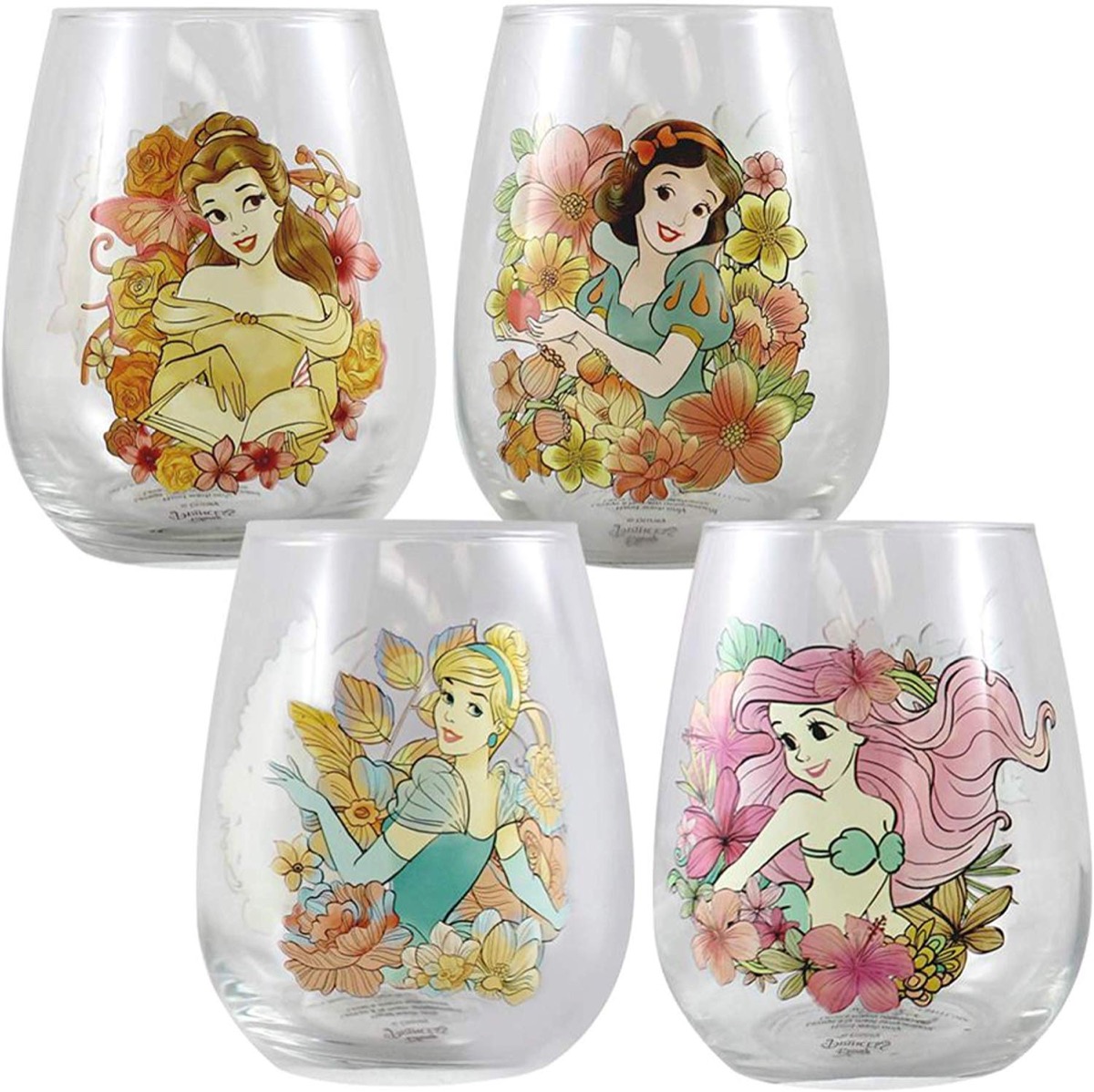 Disney princess glassware