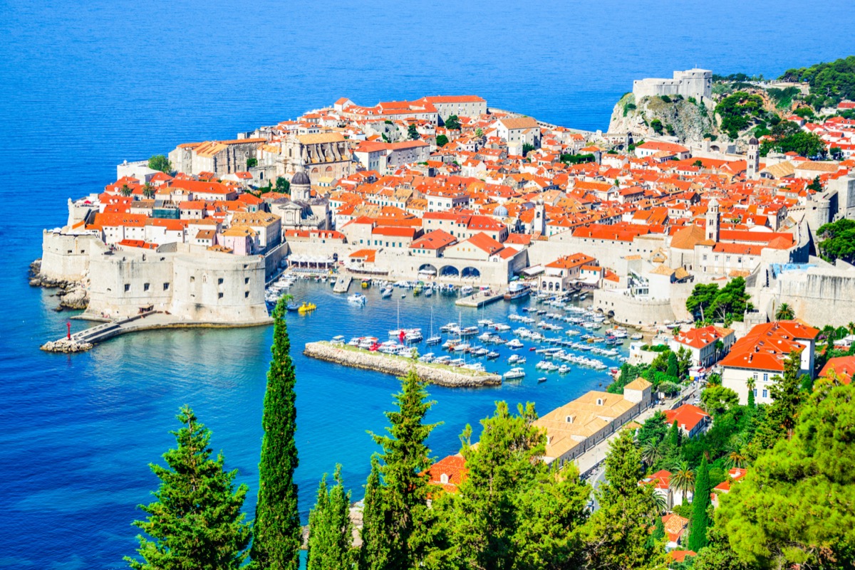 Picturesque view on the old town (medieval Ragusa) in dubrovnik