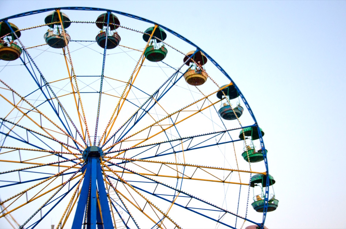 ride the Ferris wheel, selective focus