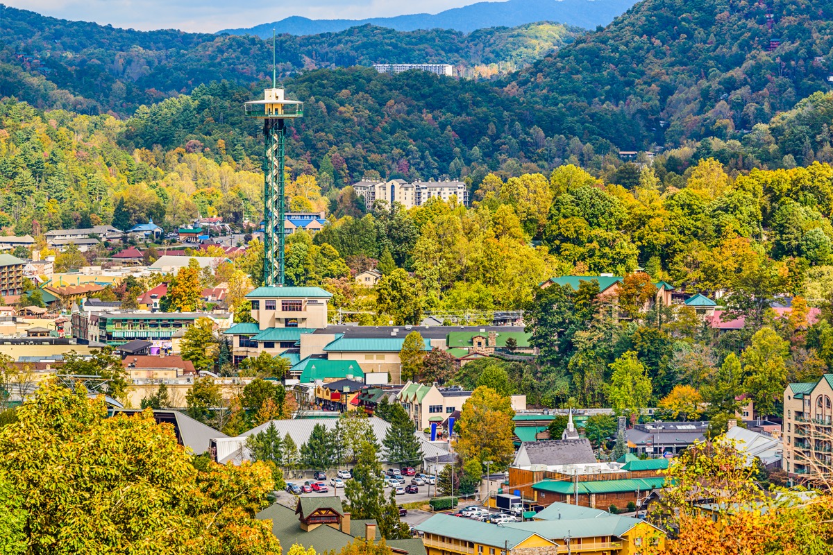 aerial view of gatlinburg tennessee affordable vacations