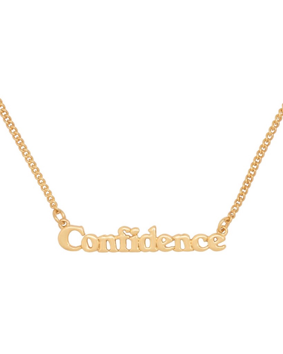 confidence name plate necklace