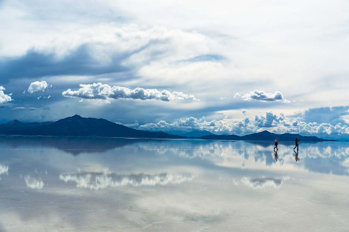the largest salt flats in the world in Bolivia