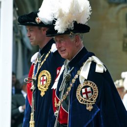 Prince William (L), Duke of Cambridge, and Charles (R), Prince of Wales during the Order of the Garter 2019 service at Windsor Castle