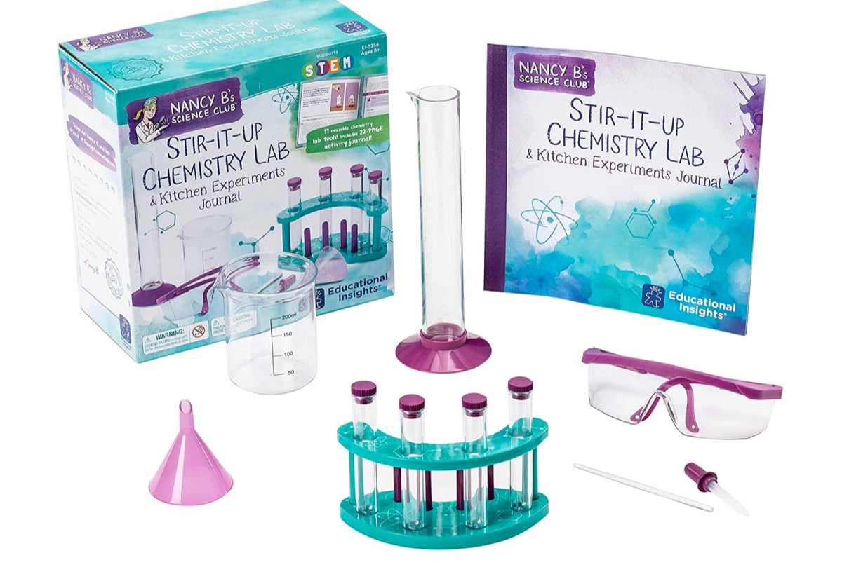 purple and green chemistry set